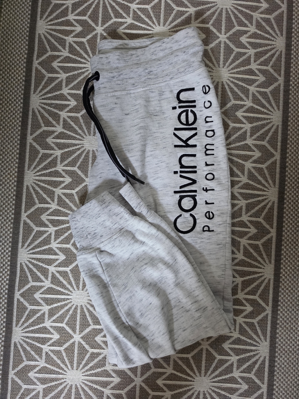 Calvin Klein Light Heather Gray Jogger Pants with Black Logo